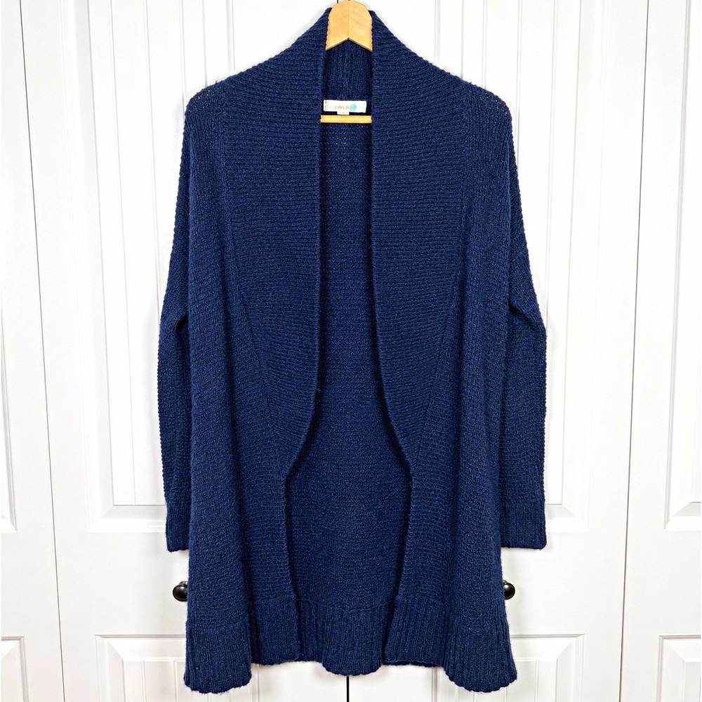 Boden Women's Size S Navy Solid Knit Open Front Cardigan Sweater Long Sleeve